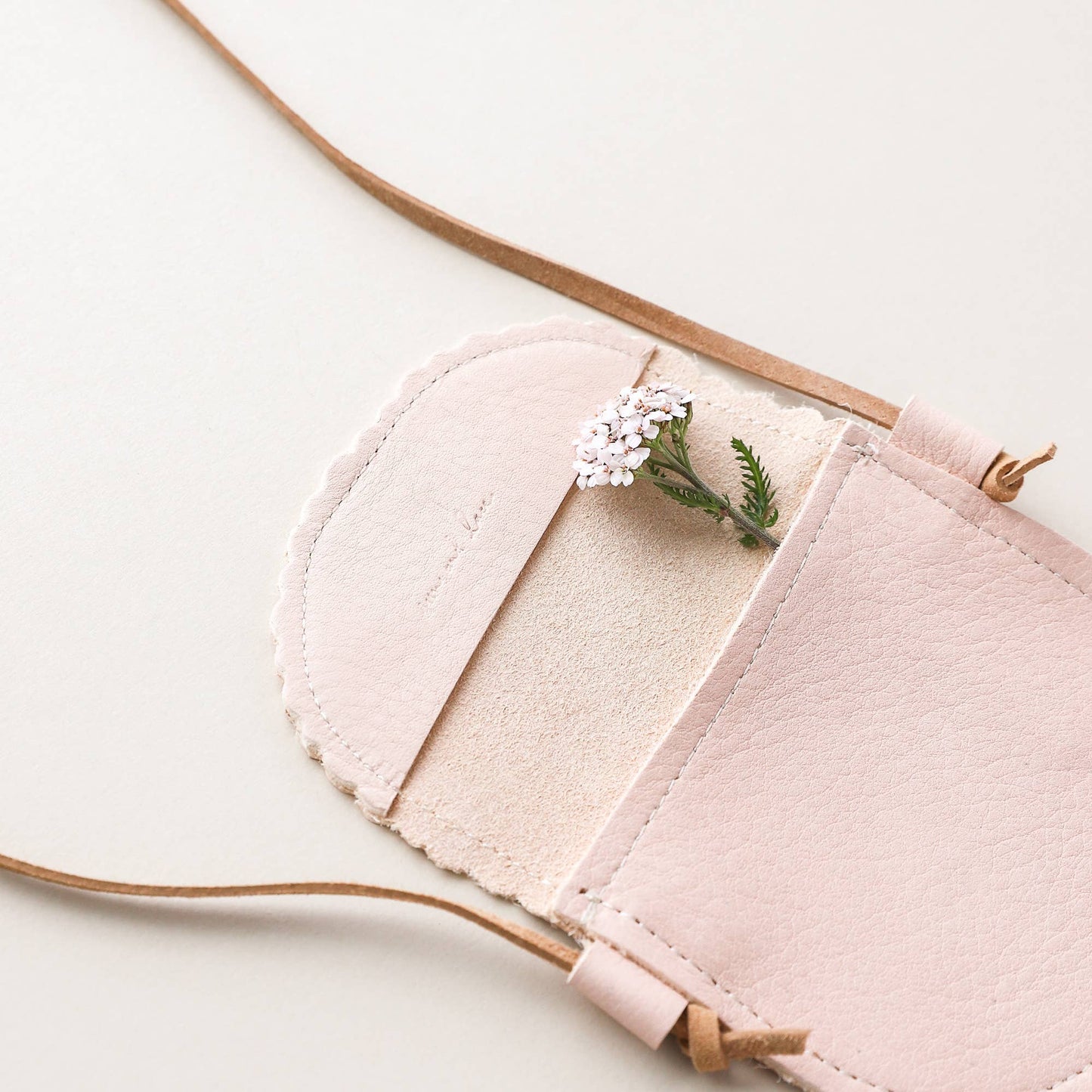 girls scalloped leather purse