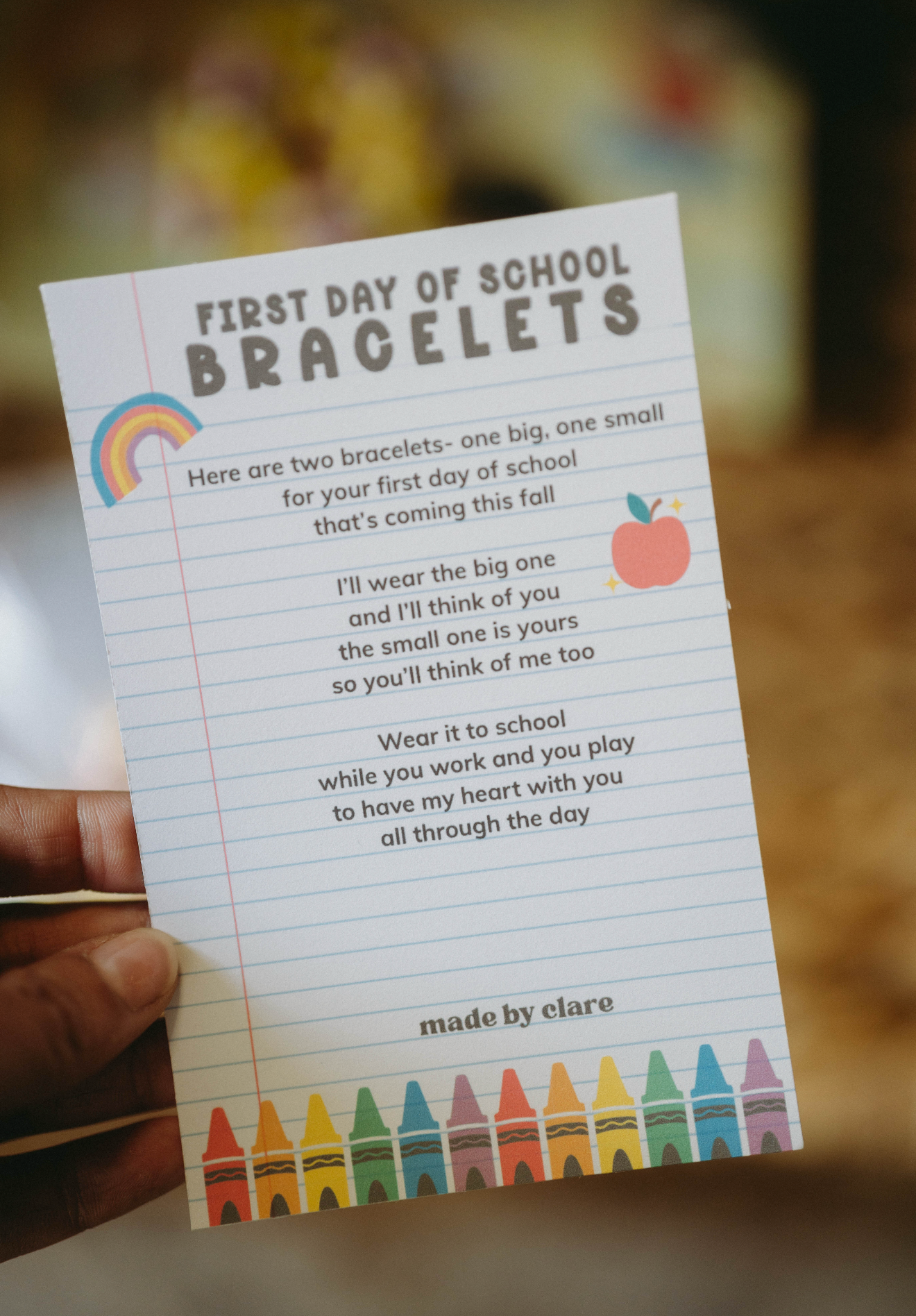 first day of school bracelets