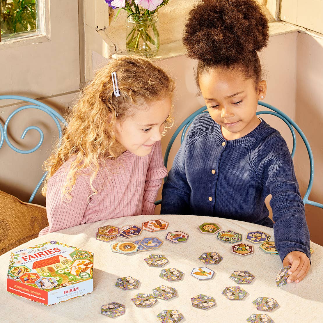 cottage fairies hexagon memory & matching game