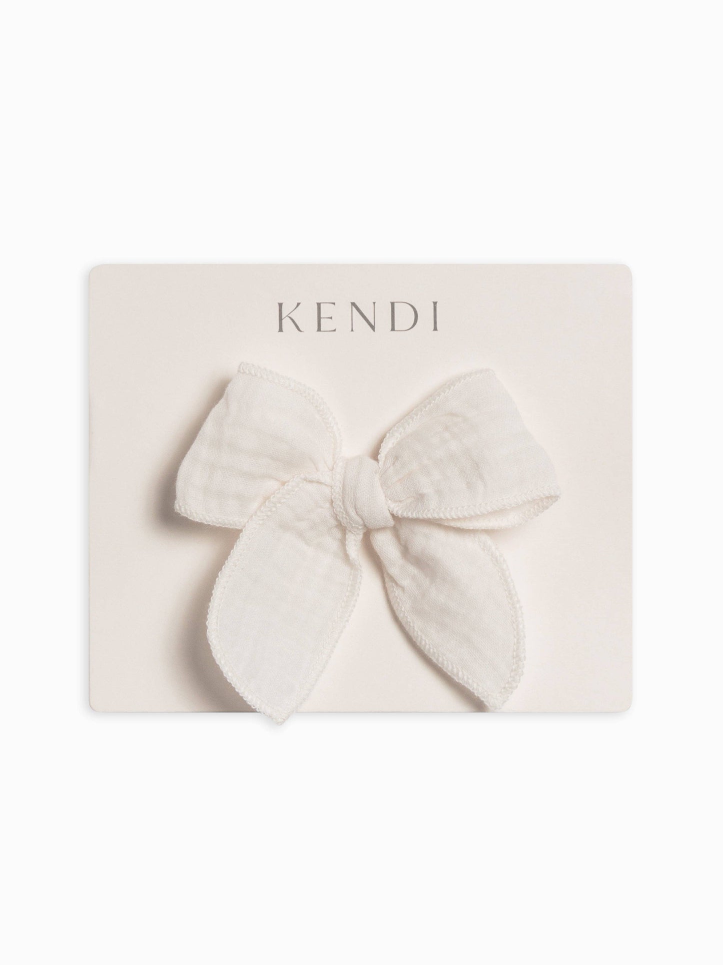 muslin bow clip - coconut