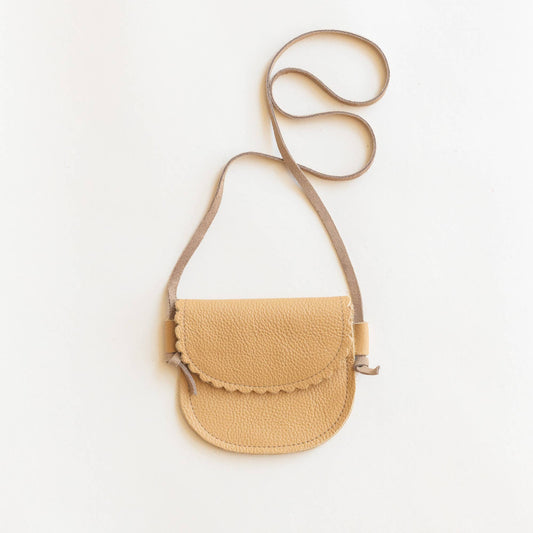 scalloped leather purse