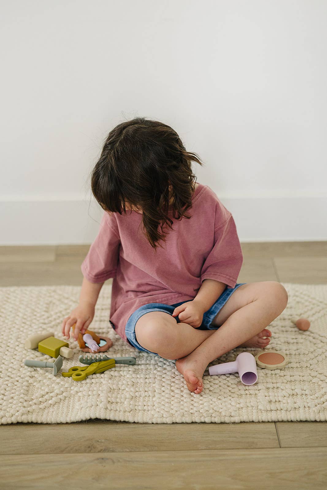 silicone hair and makeup play set