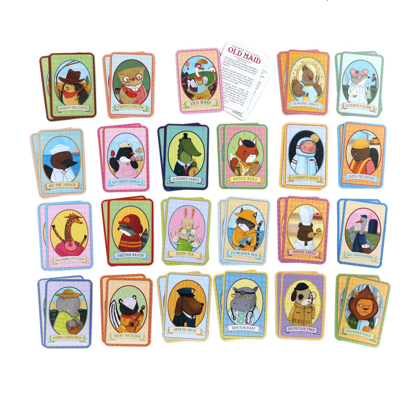animal old maid playing cards