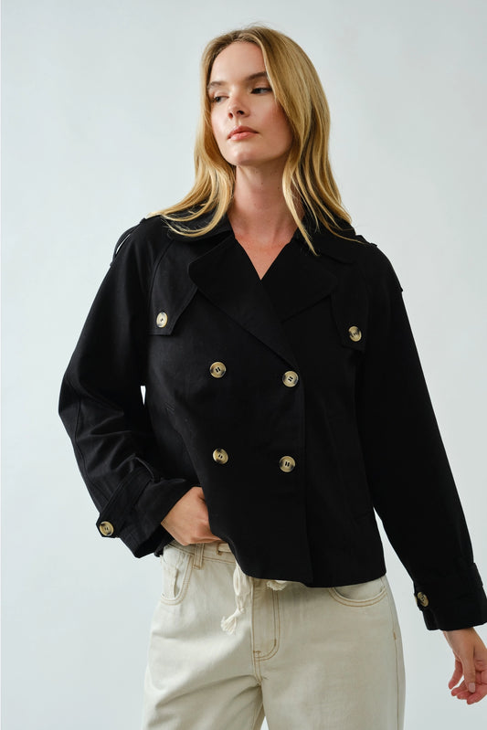 half trench double button jacket