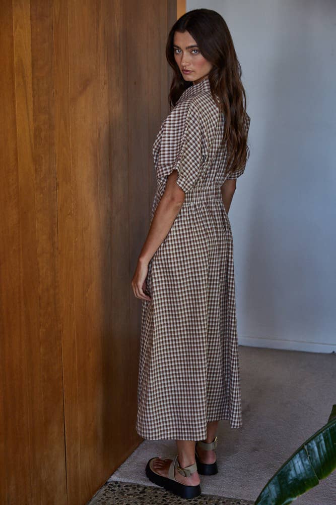 button down flare maxi