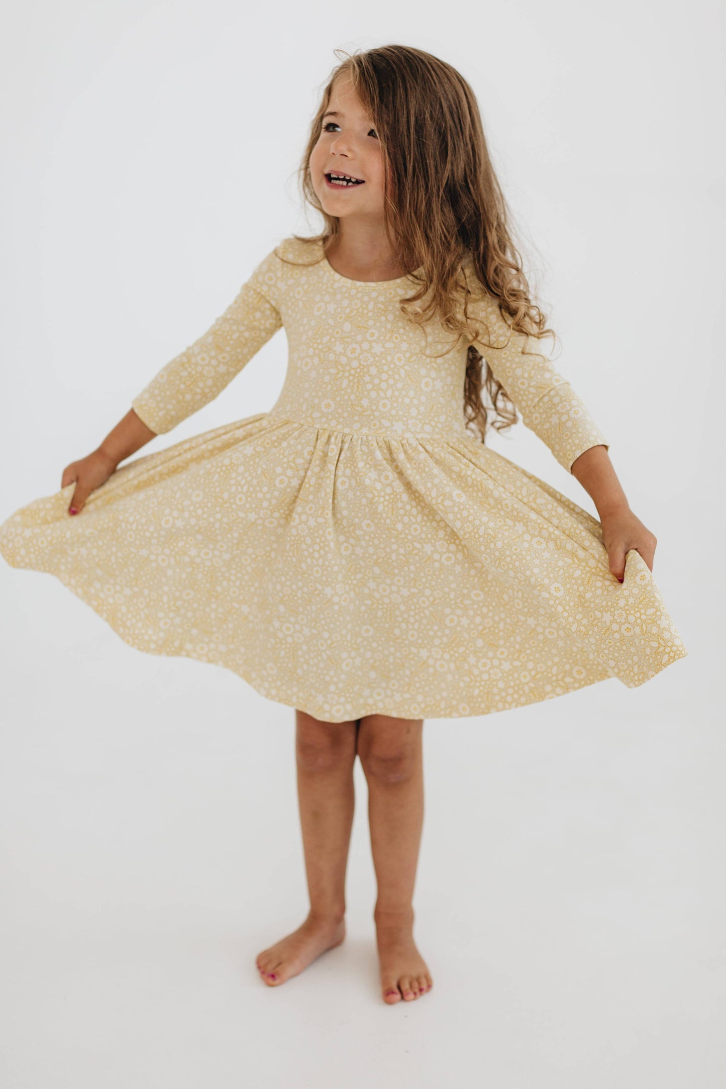 3/4 sleeve twirl dress