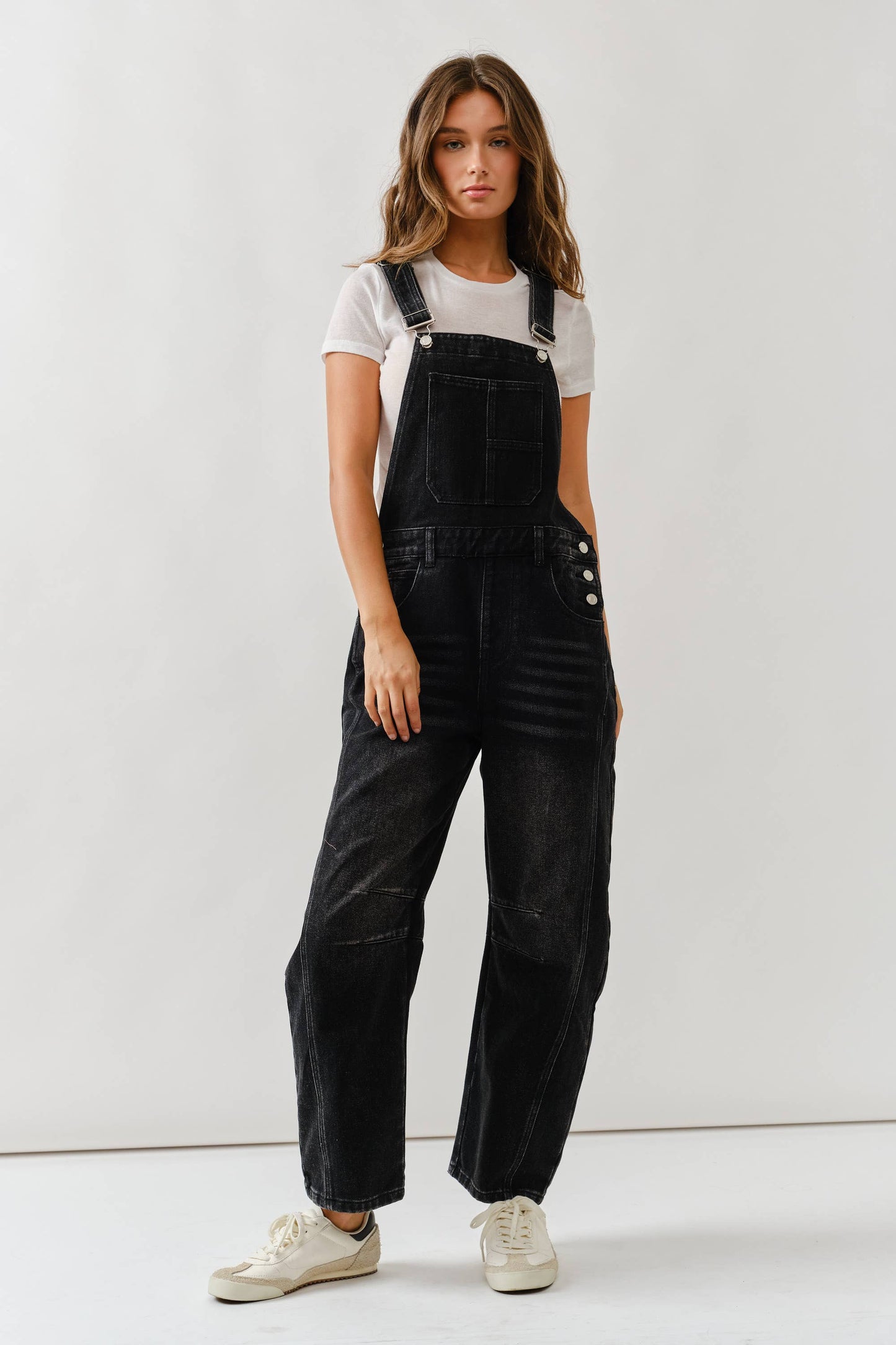 slouching relax fit denim overall