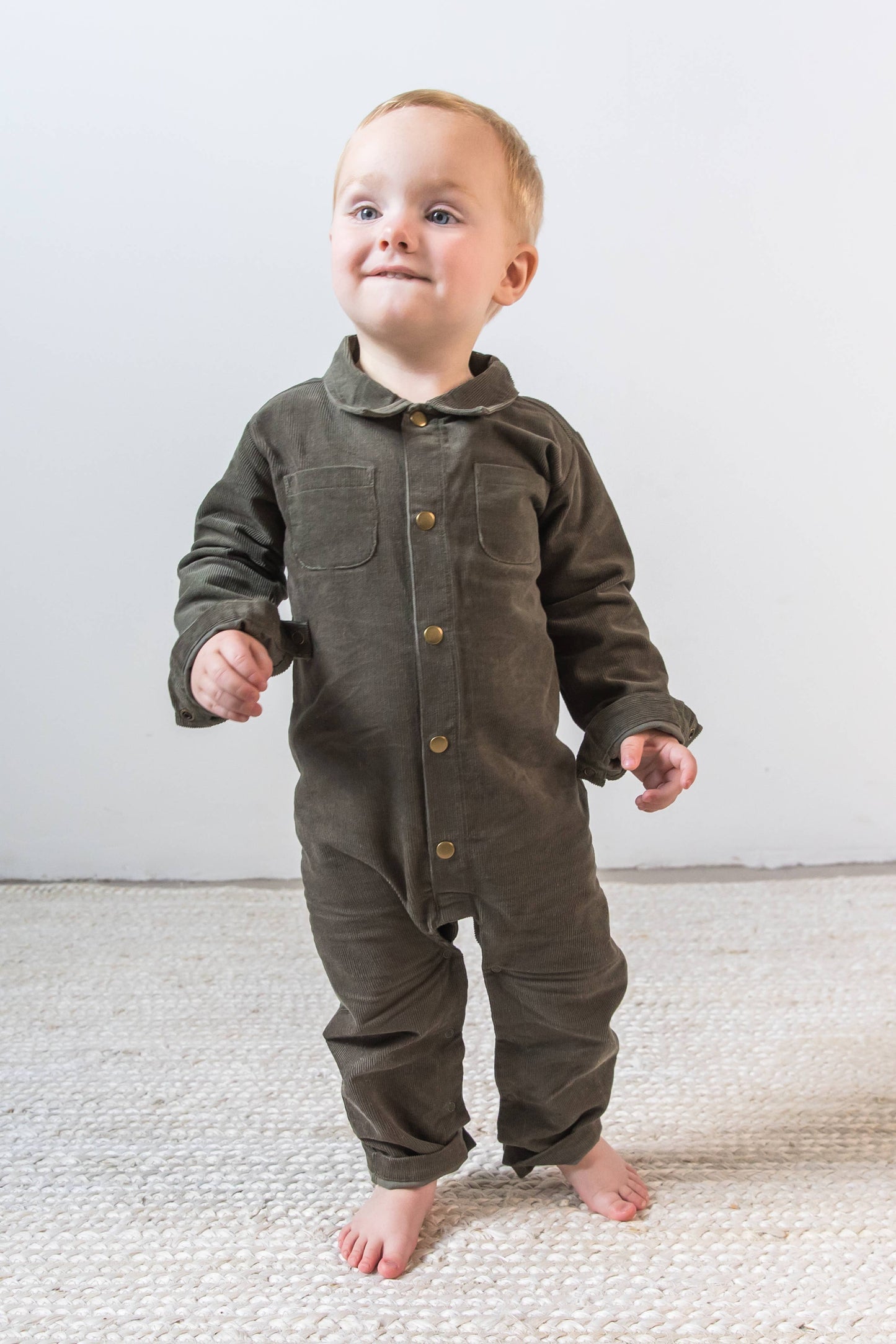 organic baby flynn corduroy romper