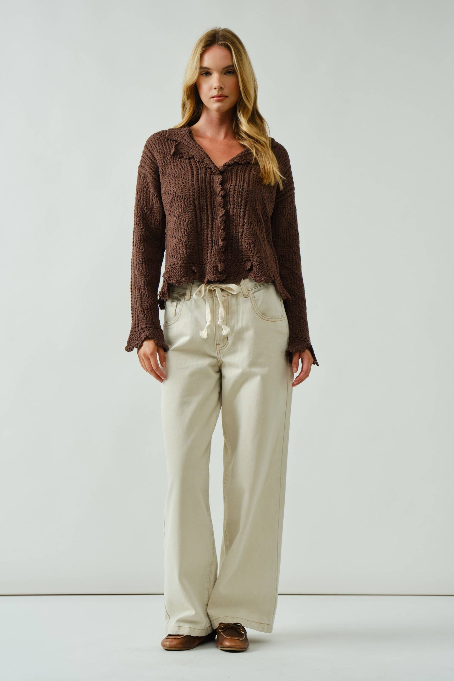 open knit crochet cardigan