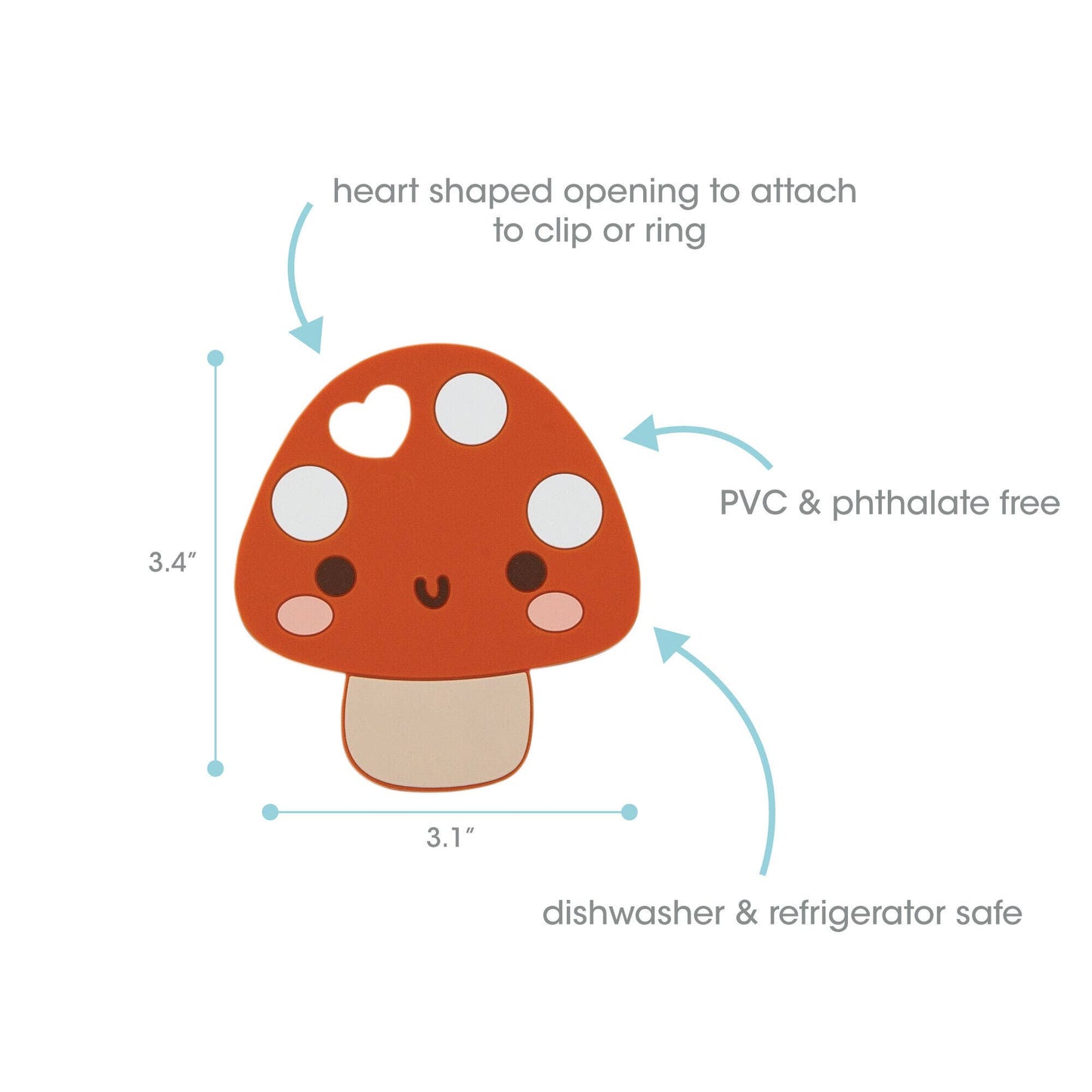 mushroom silicone teether