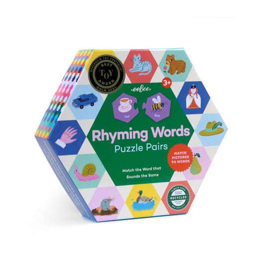 rhyming words hexagon puzzle pairs