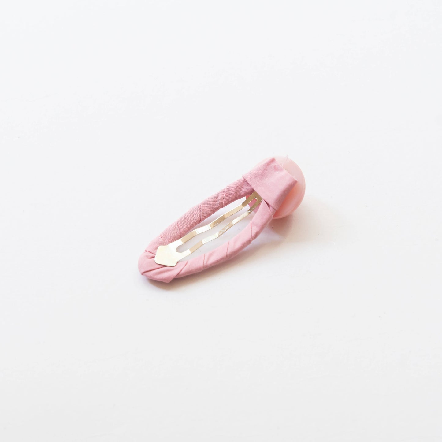 embroidered hair snap clips - light pink and flowers