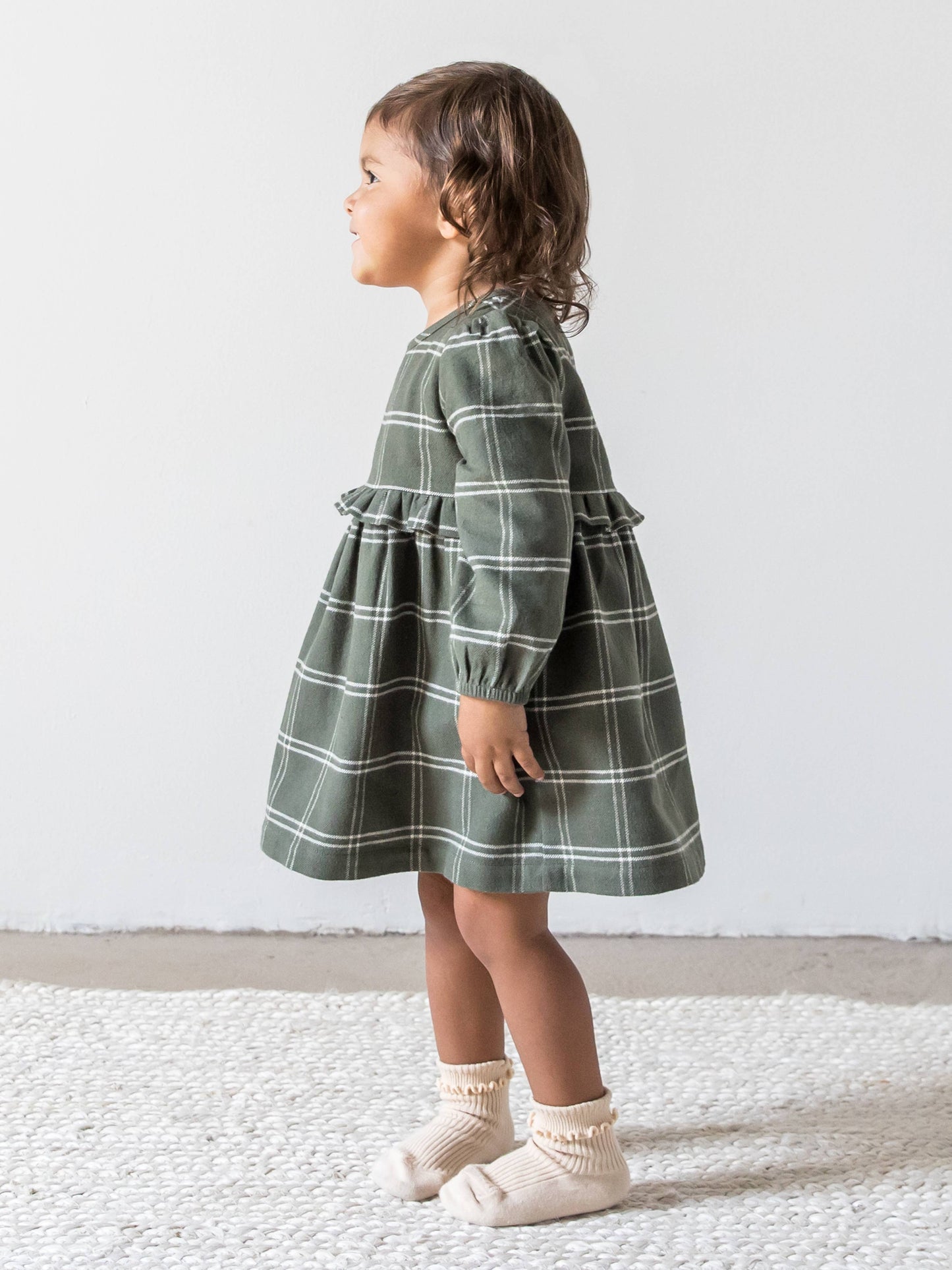 baby and kids sydney flannel ruffle dress