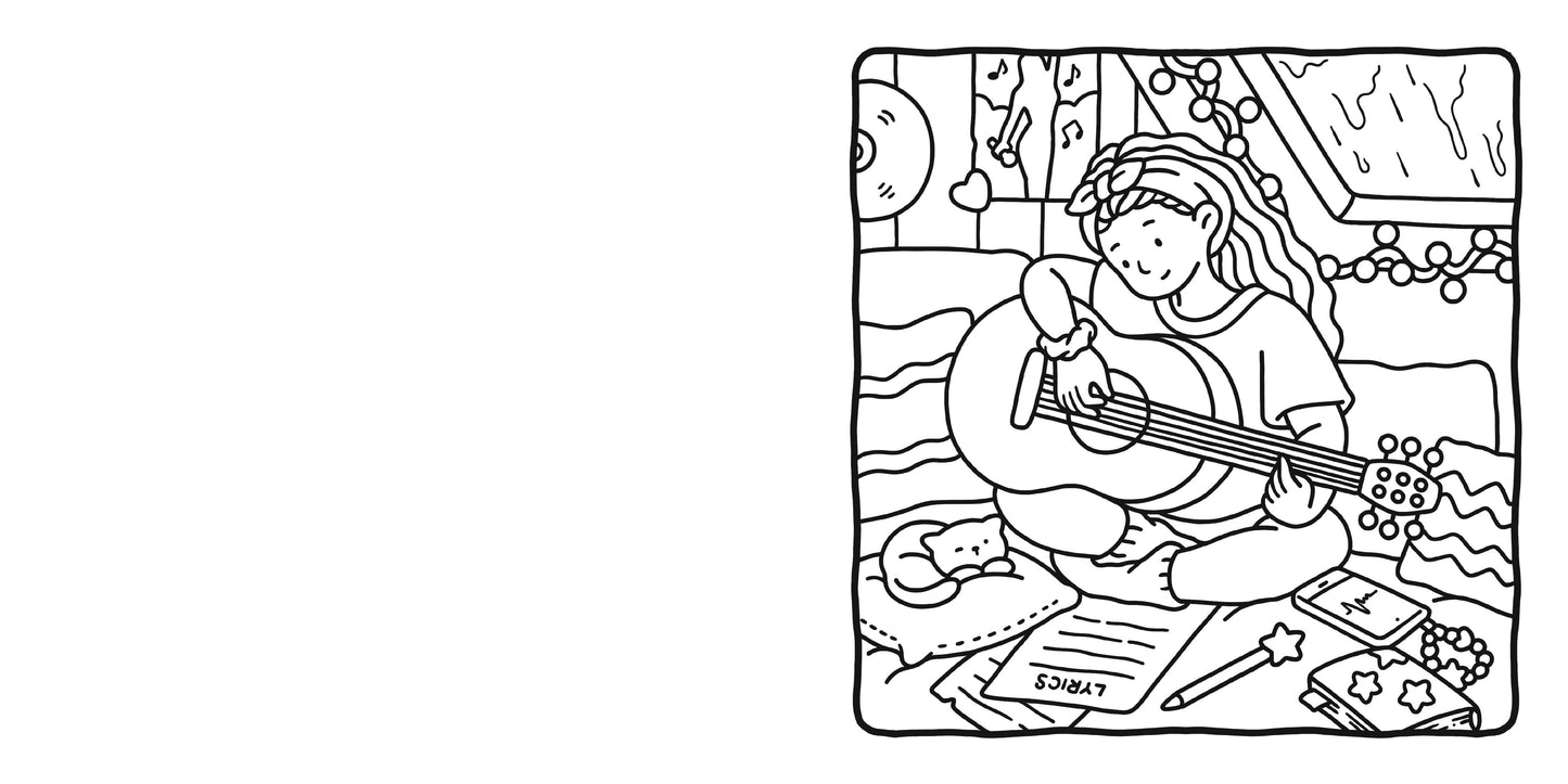 girl moments: cute & comfy coloring book