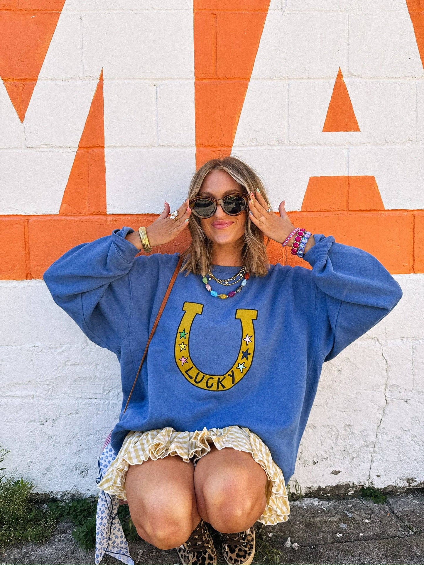 lucky you embroidered sweatshirt
