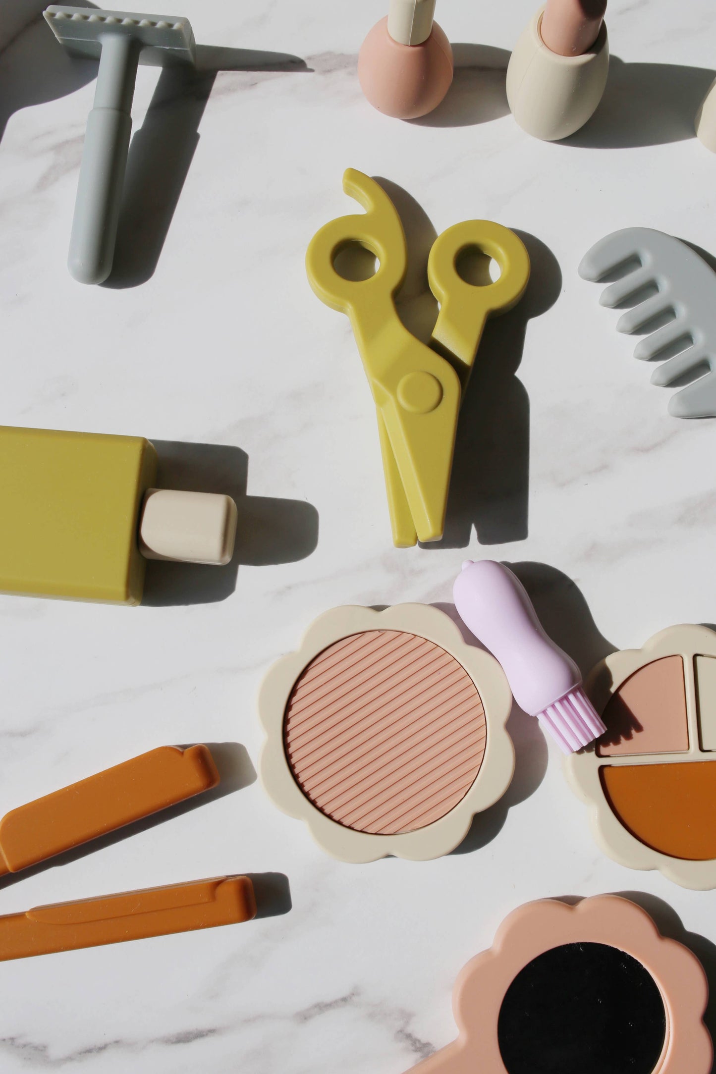 silicone hair and makeup play set