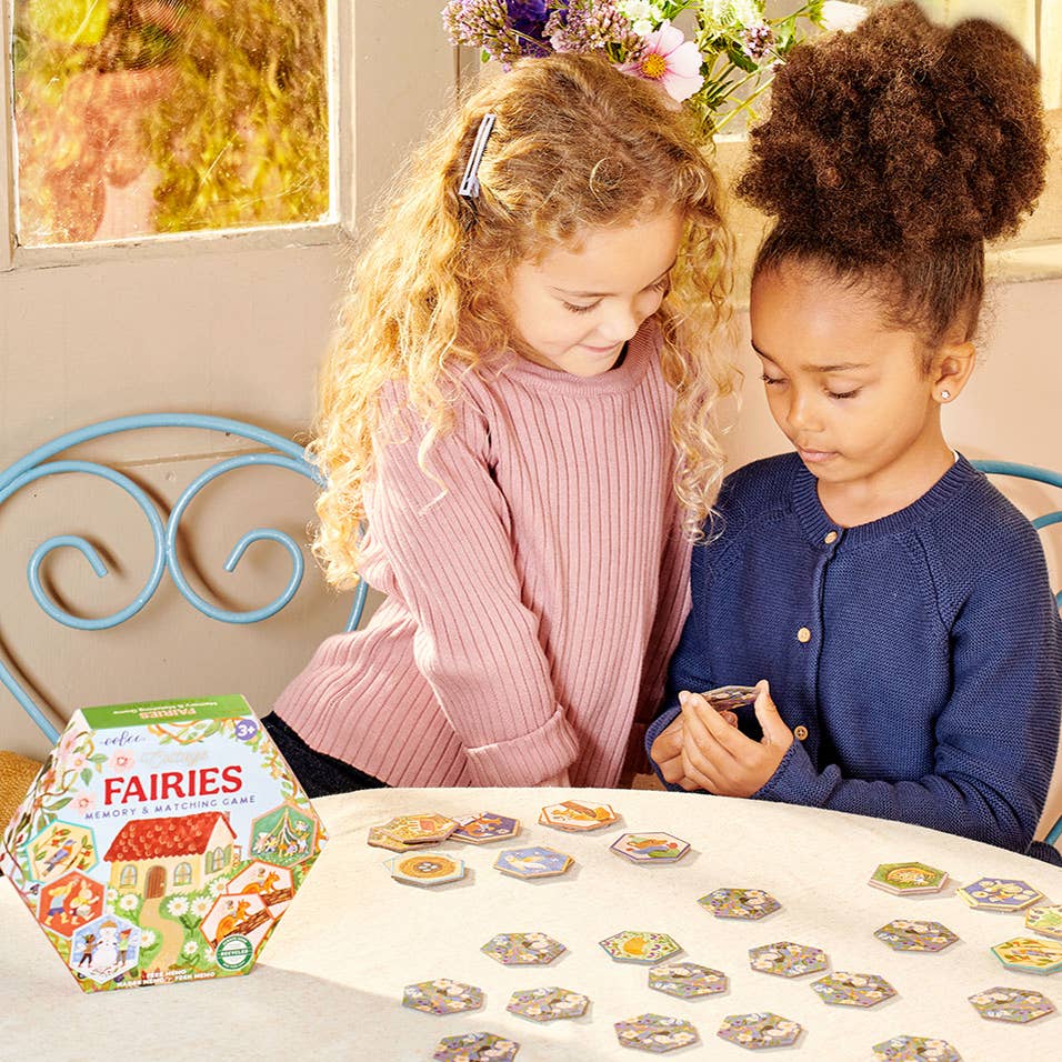 cottage fairies hexagon memory & matching game