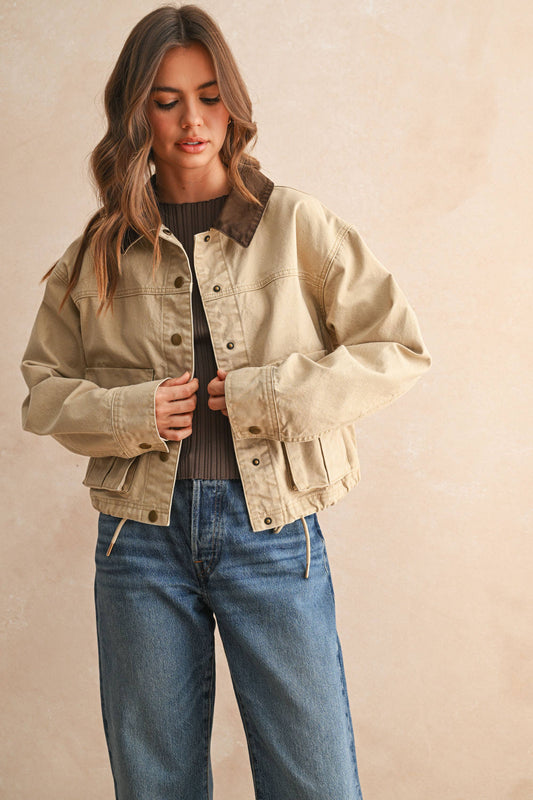 cropped utility jacket