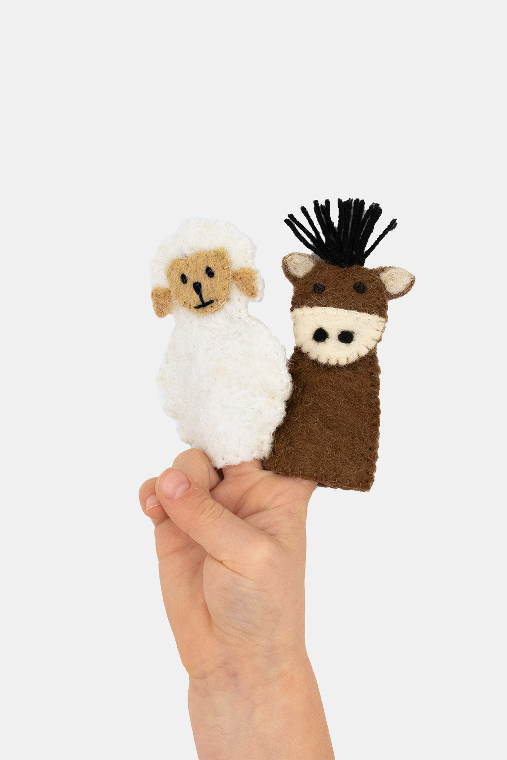 finger puppet - sheep & donkey