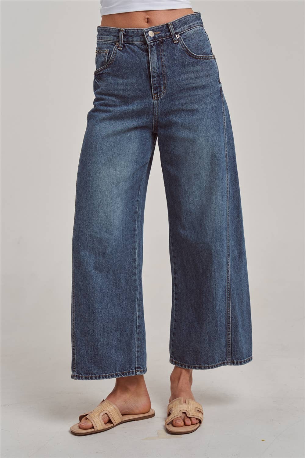 high rise wide leg jeans