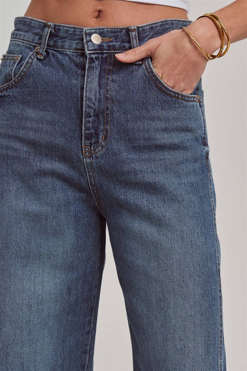 high rise wide leg jeans