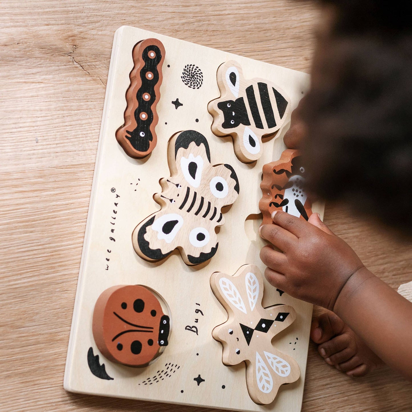 wooden tray puzzle - bugs