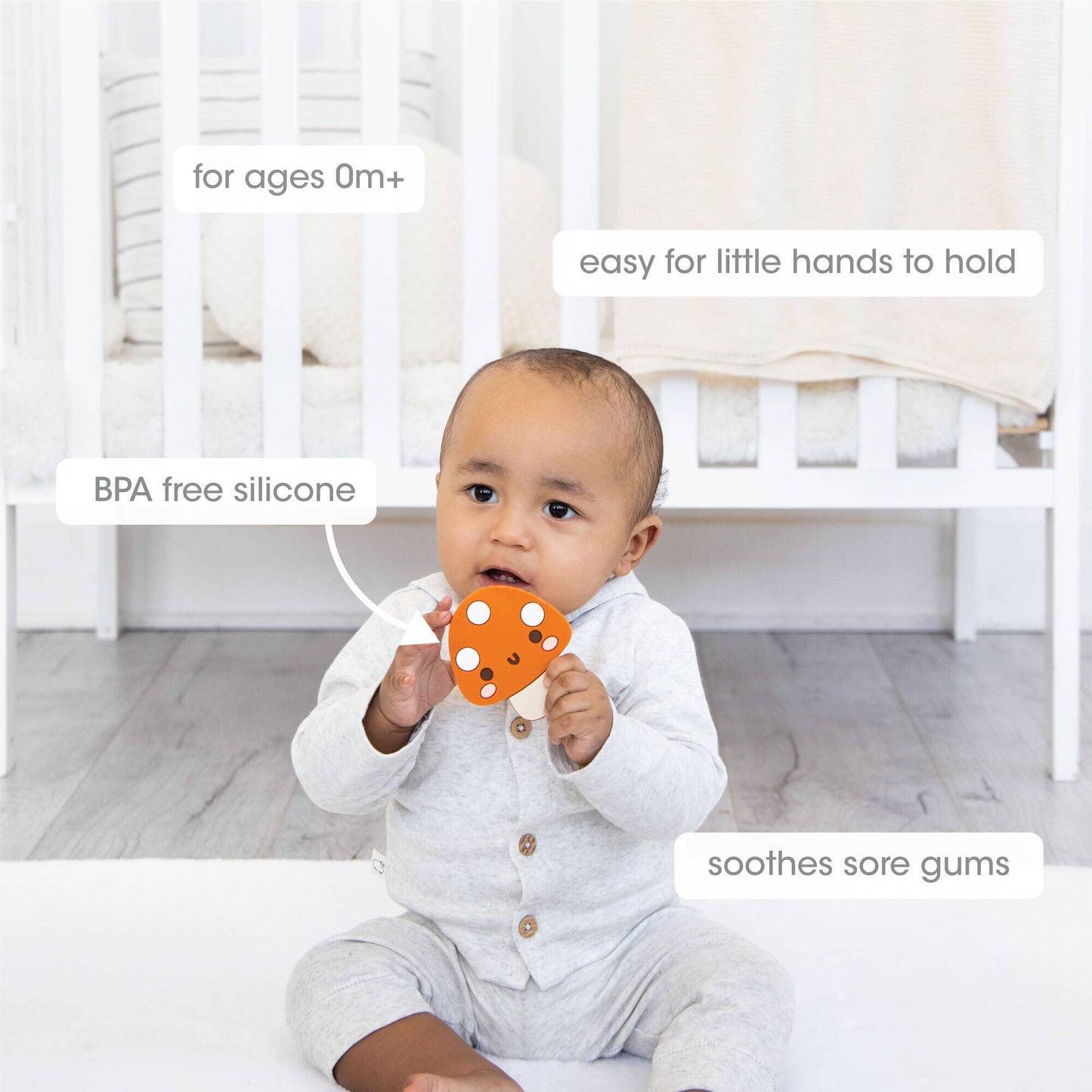 mushroom silicone teether