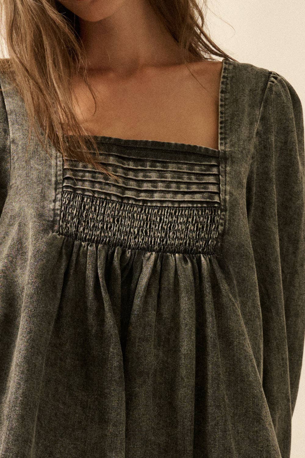 denim babydoll dress