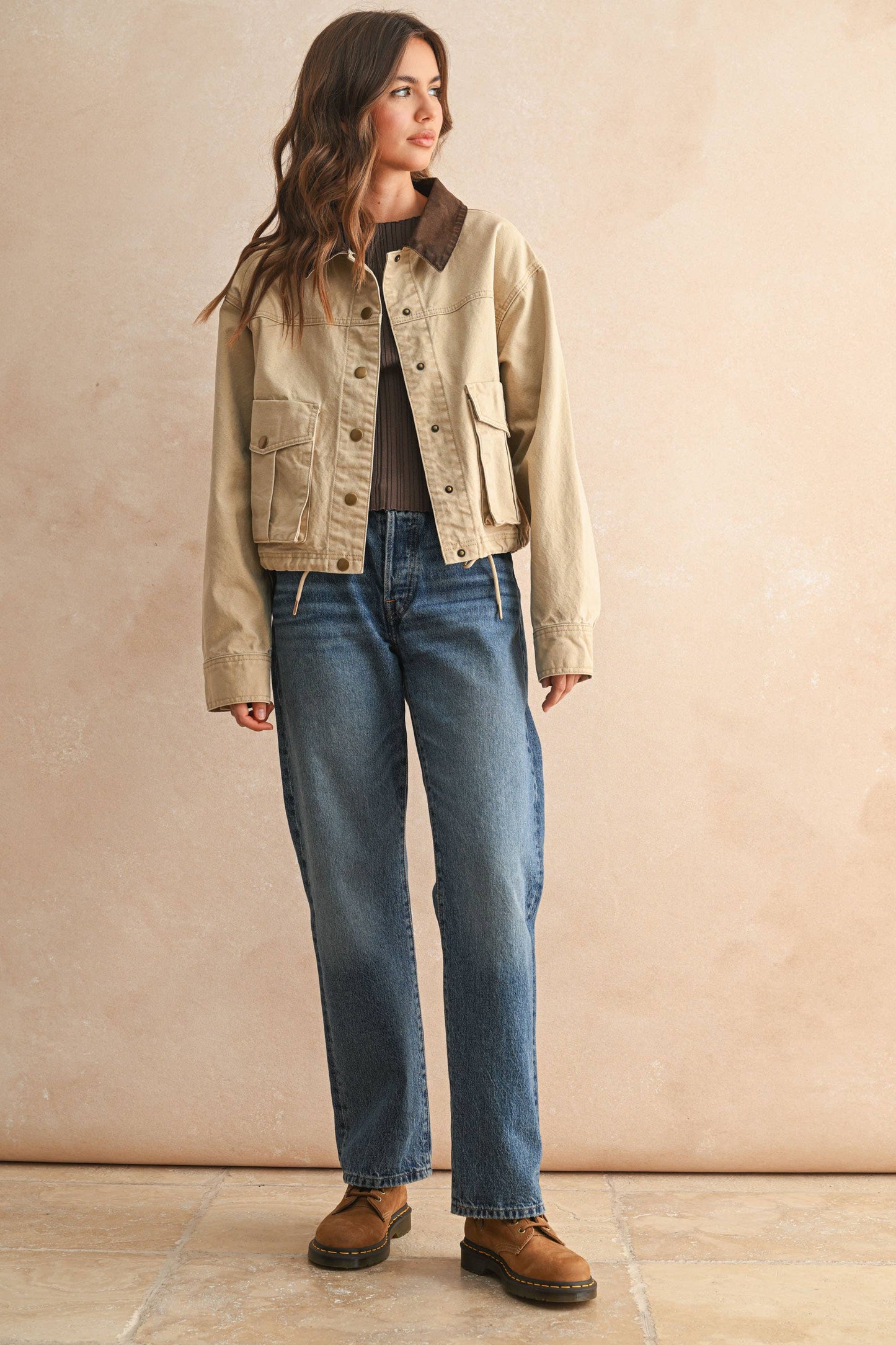 cropped utility jacket