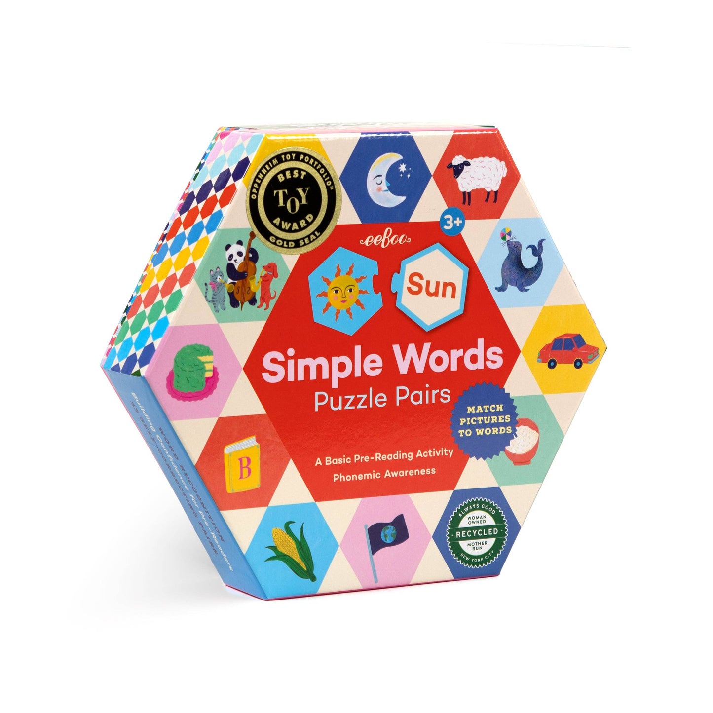 simple words hexagon puzzle pairs