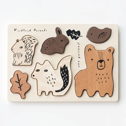 wooden tray puzzle - woodland animals