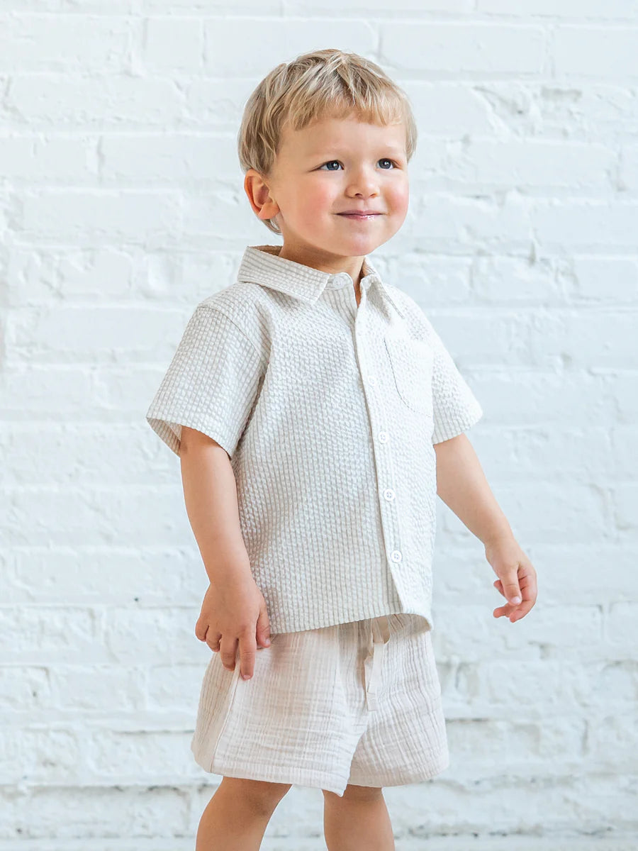 landon seersucker collared button Down shirt