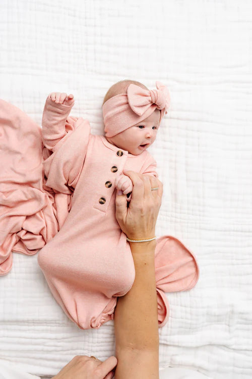 piper plush knit knotted gown