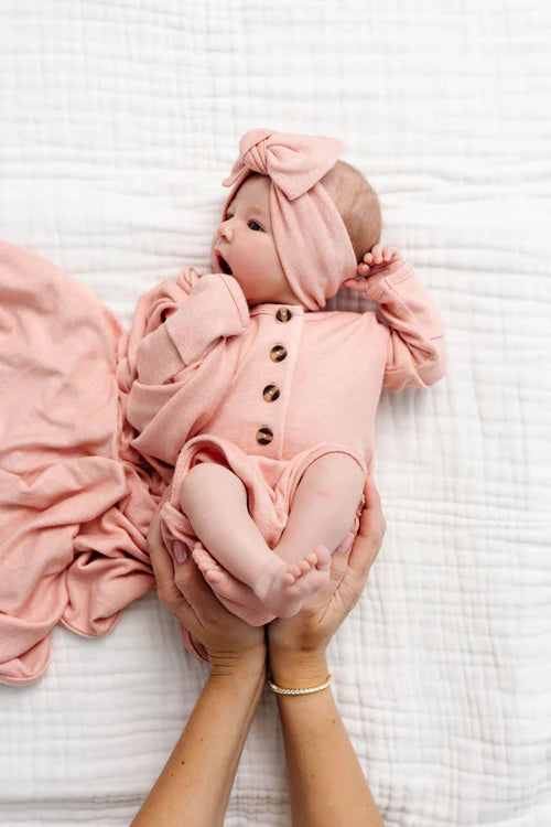 piper plush knit knotted gown