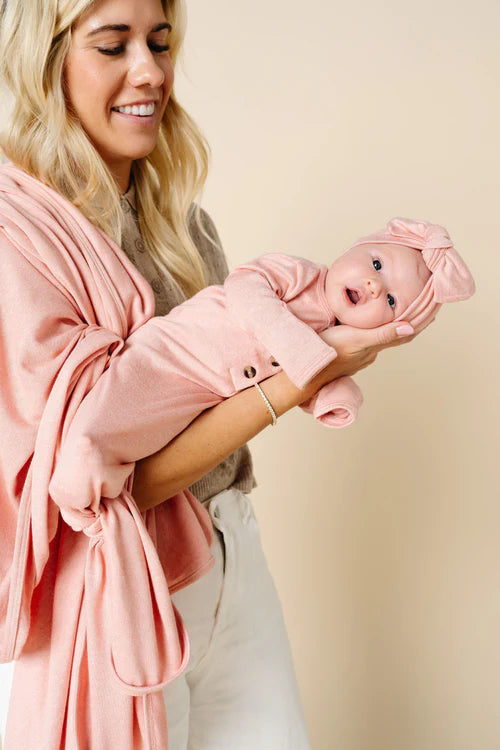 piper plush knit knotted gown