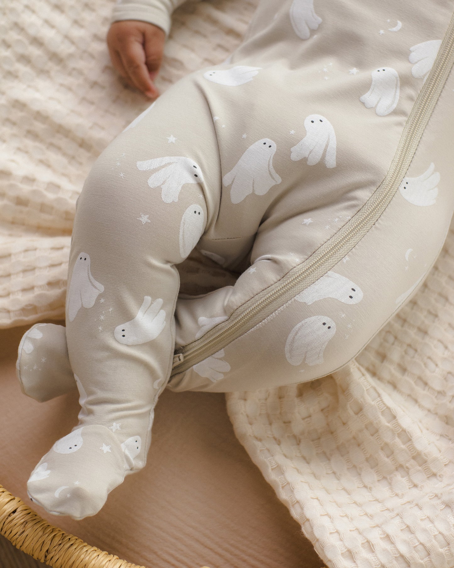 halloween bamboo zip footie