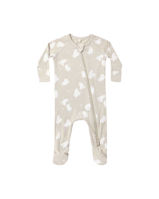 halloween bamboo zip footie