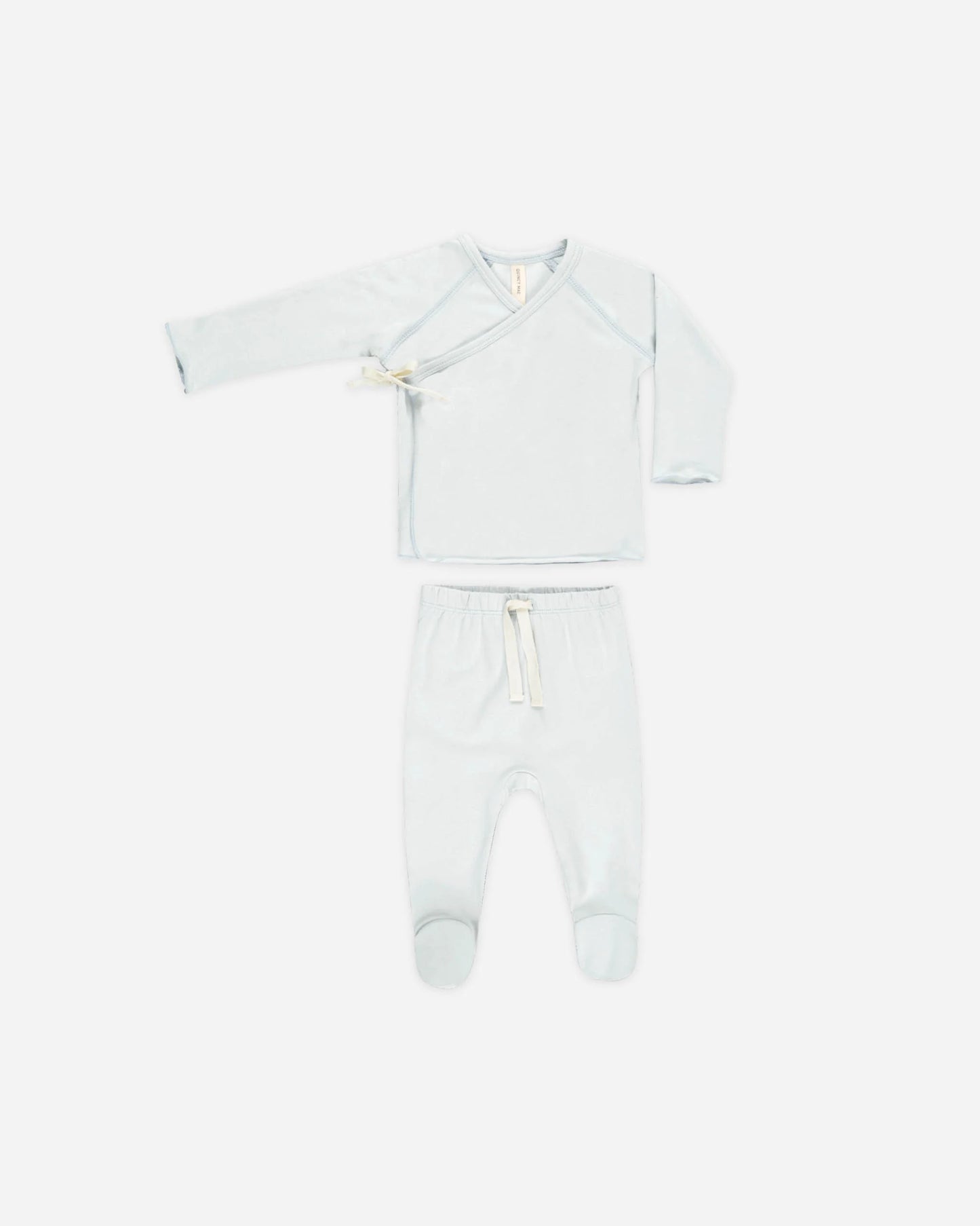 wrap top + footed pant set