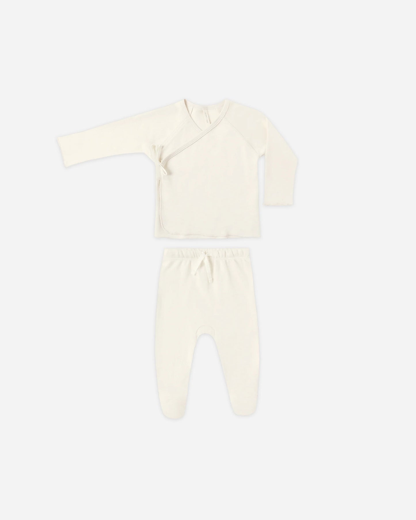 wrap top + footed pant set