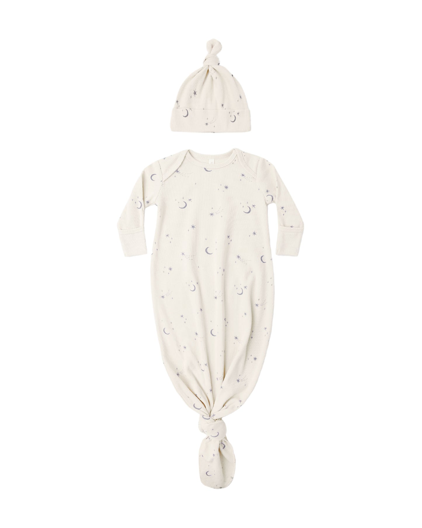 knotted baby gown + hat set