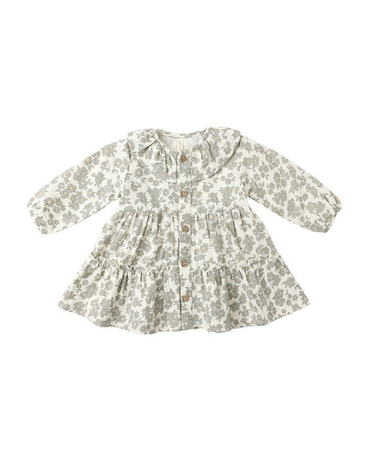 ruffle collar button dress