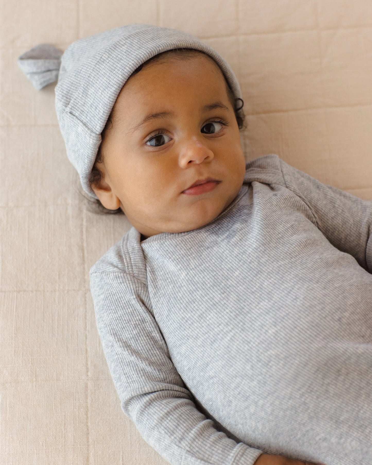 knotted baby gown + hat