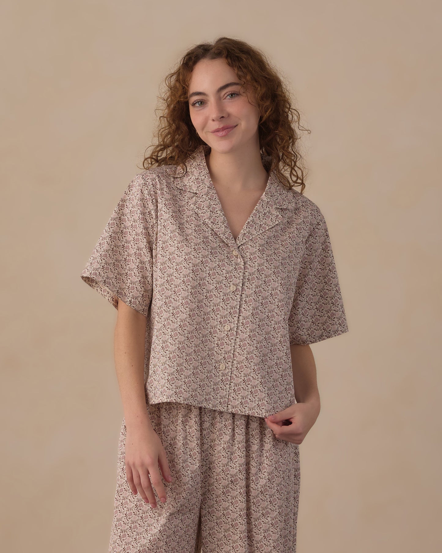 women's woven pajama set