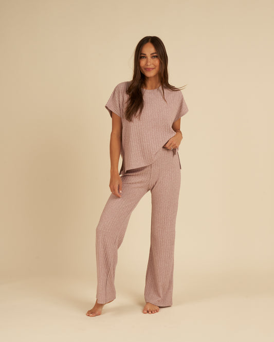 women's cozy rib knit set