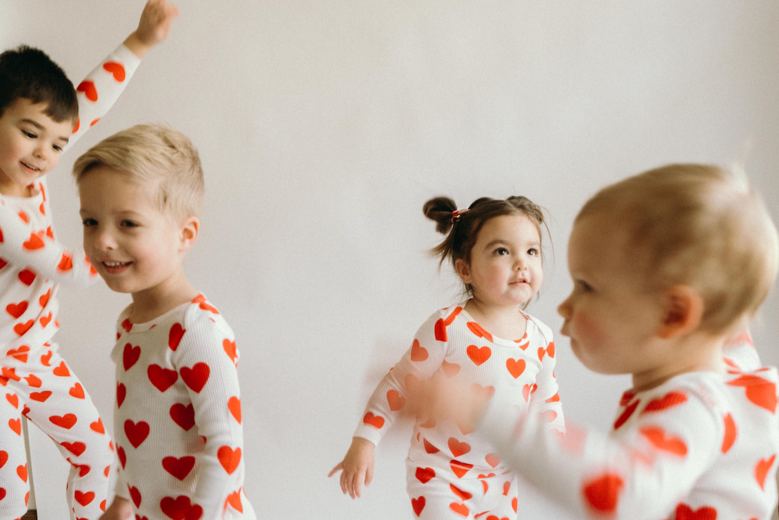 red heart waffle 2-piece set