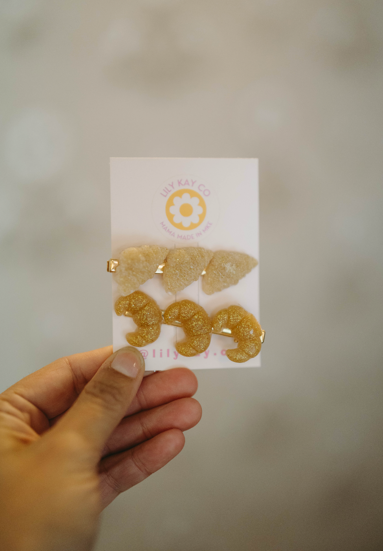 croissant hair clips
