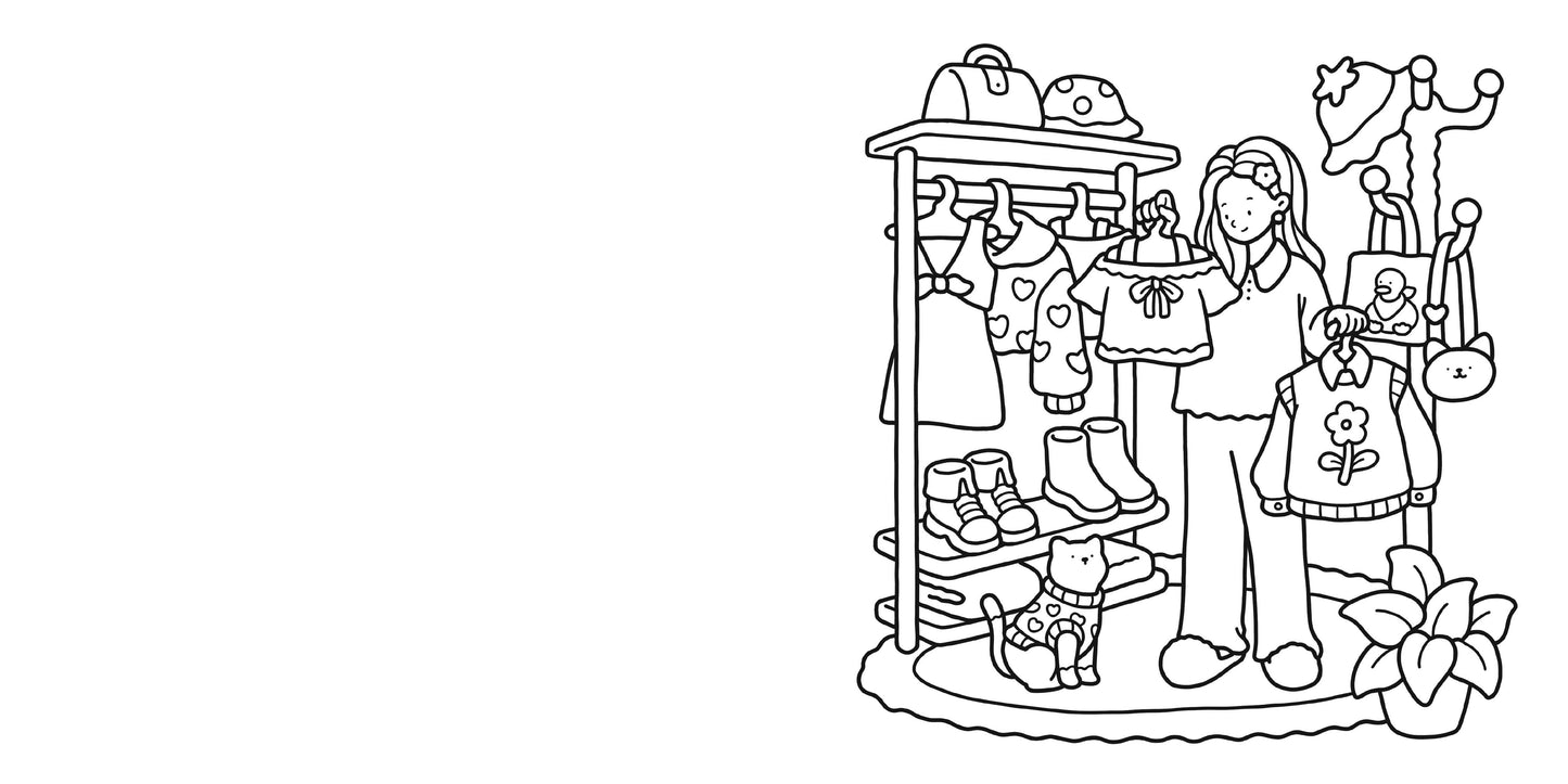 girl moments: cute & comfy coloring book