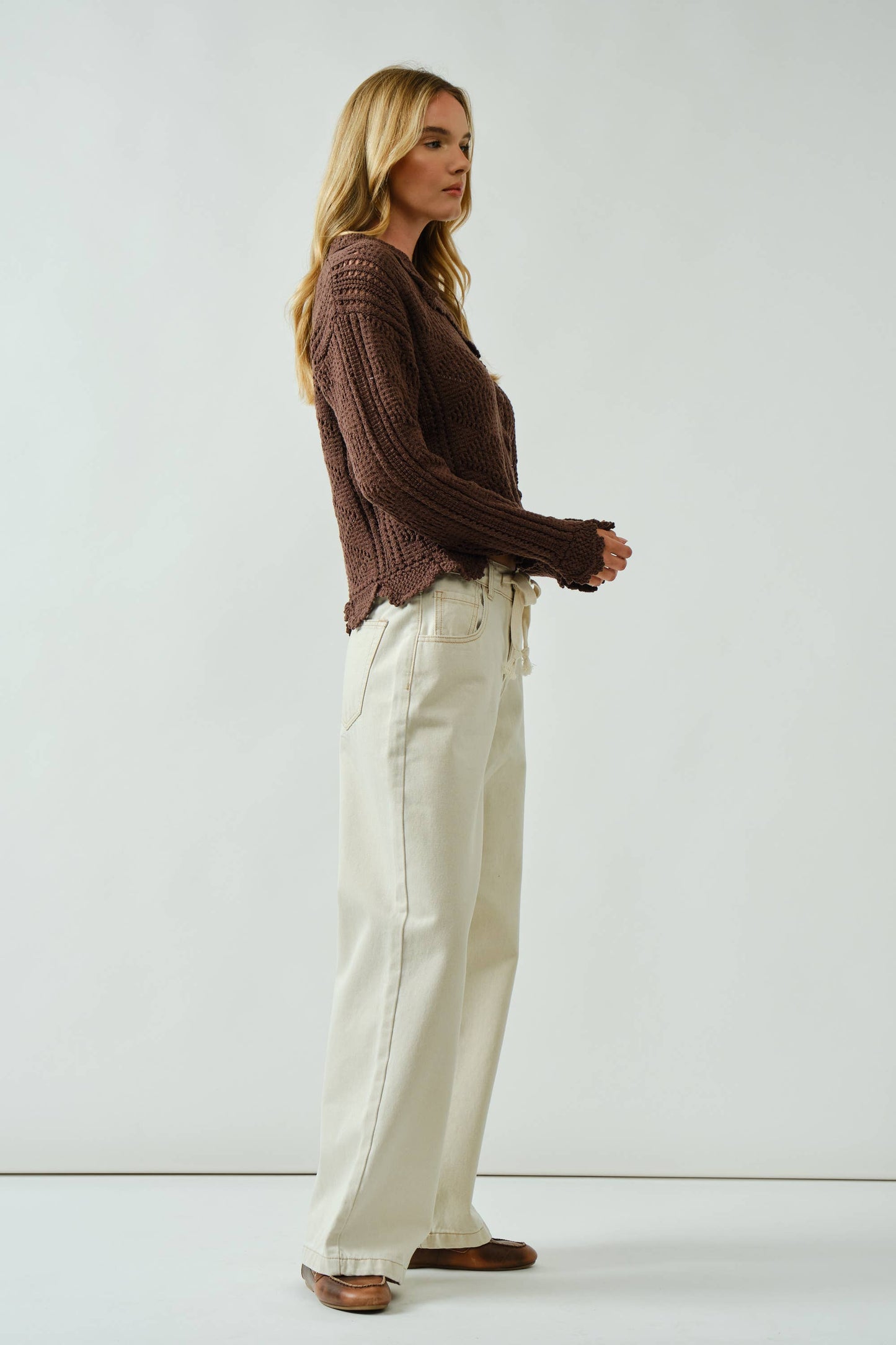 open knit crochet cardigan