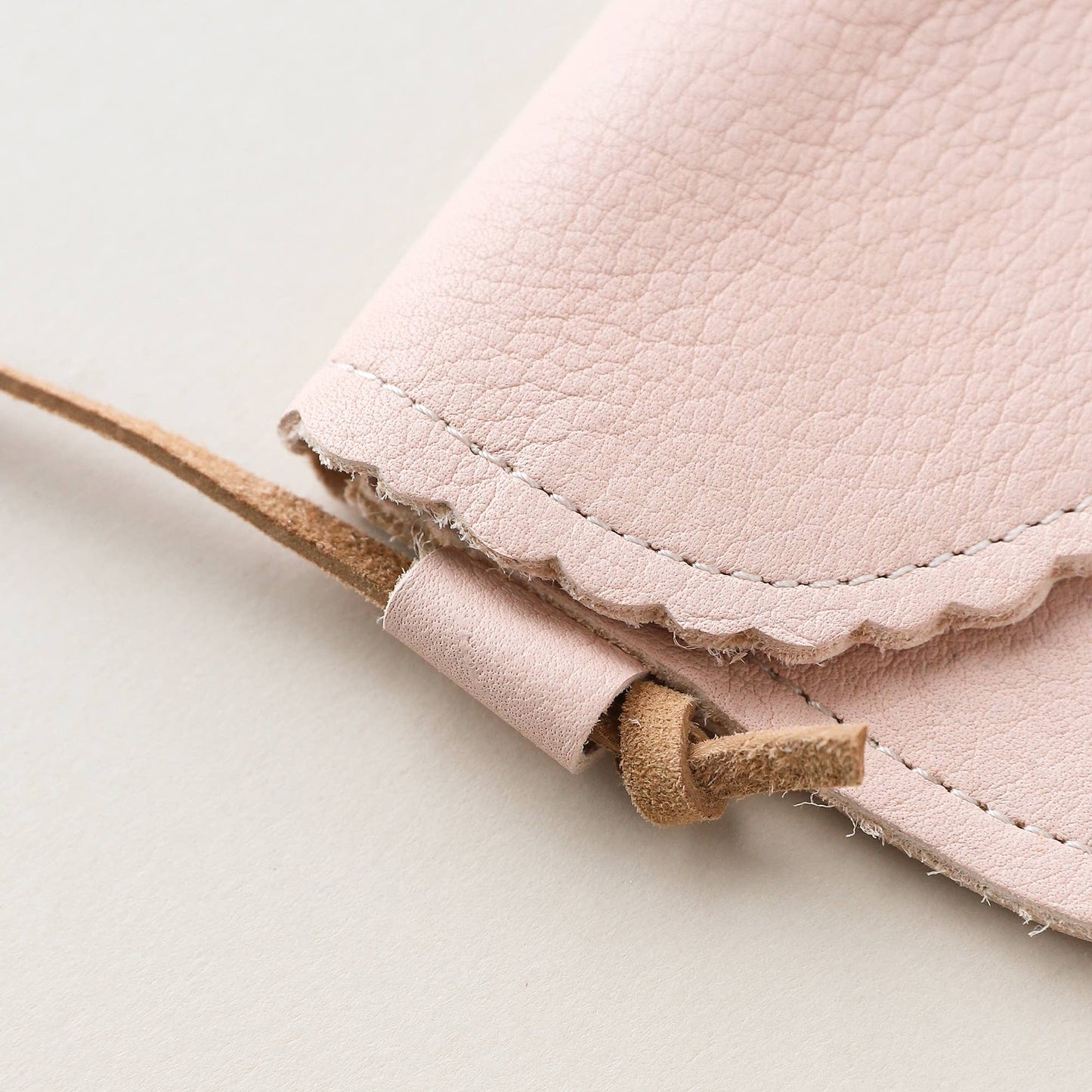 girls scalloped leather purse