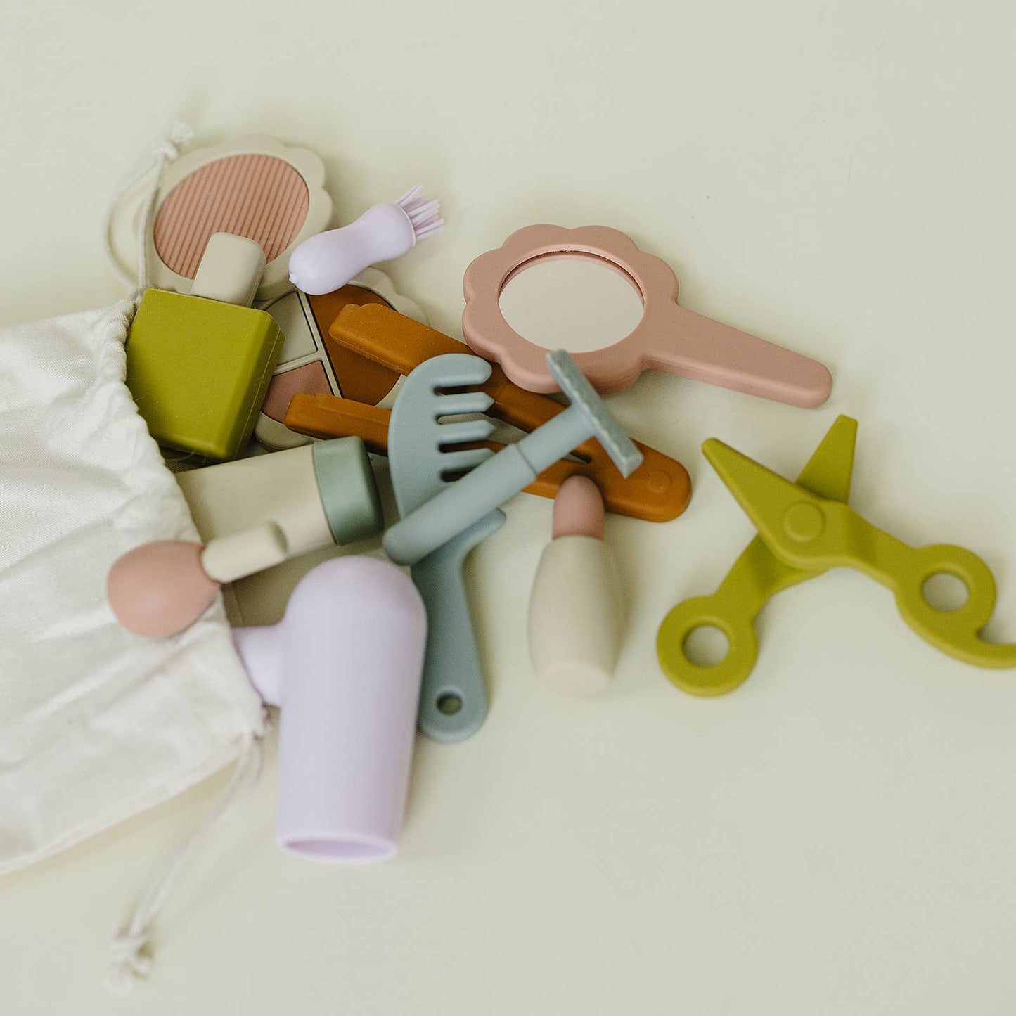 silicone hair and makeup play set